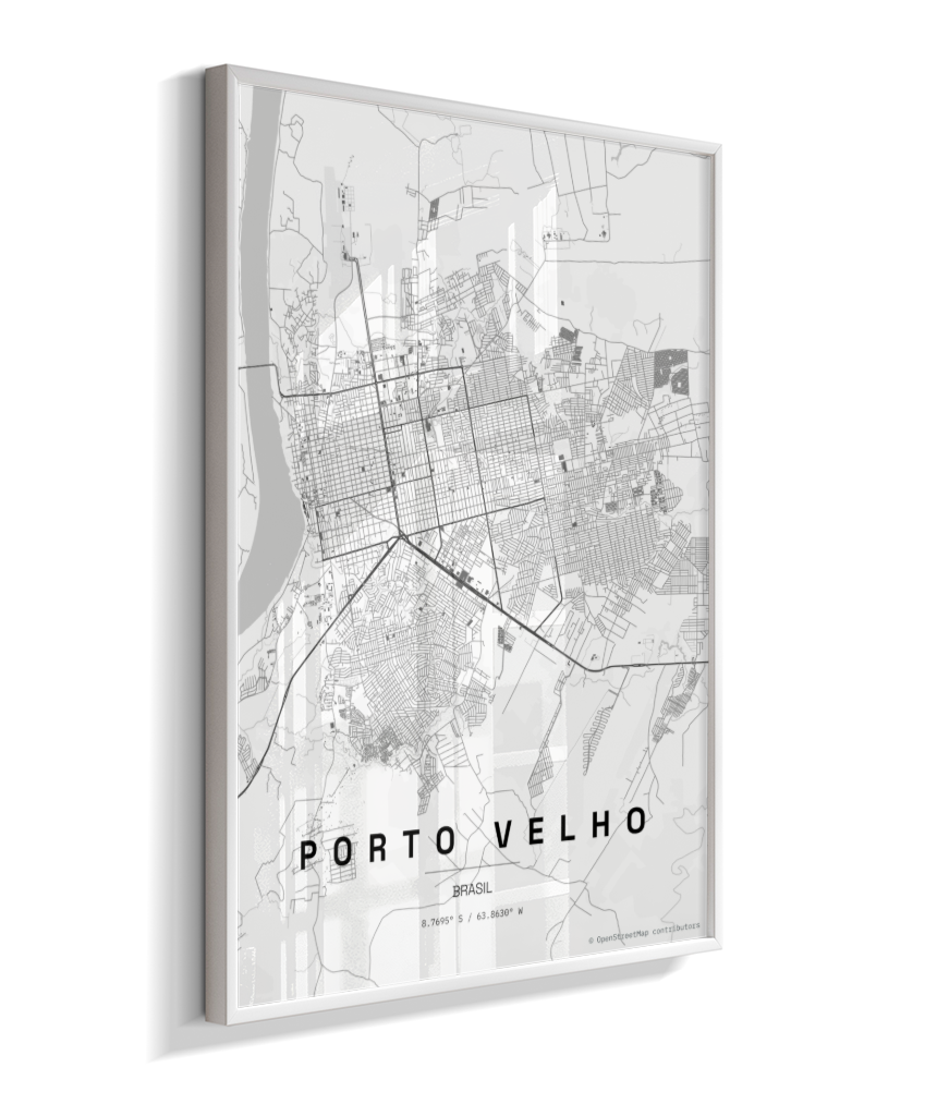 Quadro Mapa de Porto Velho - Vertical