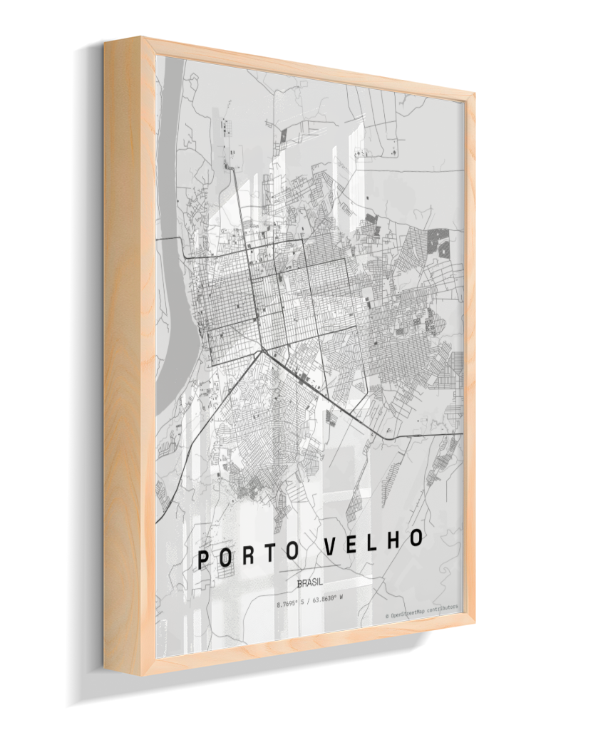 Quadro Mapa de Porto Velho - Vertical