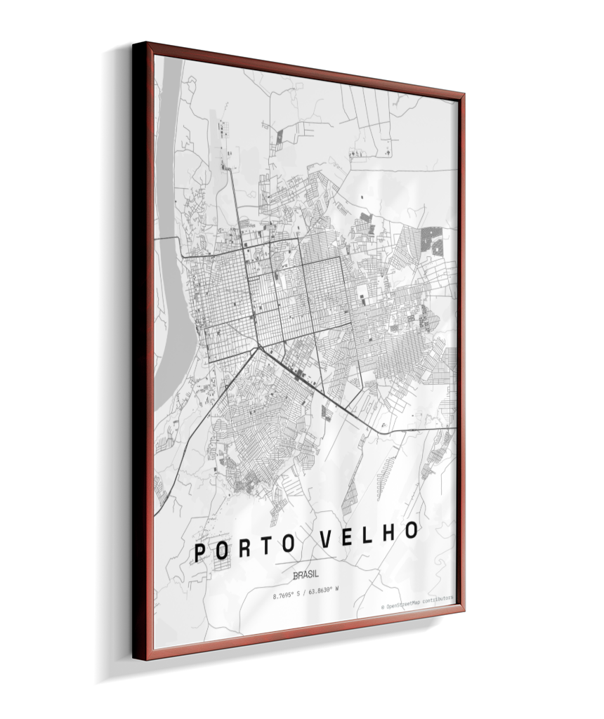 Quadro Mapa de Porto Velho - Vertical