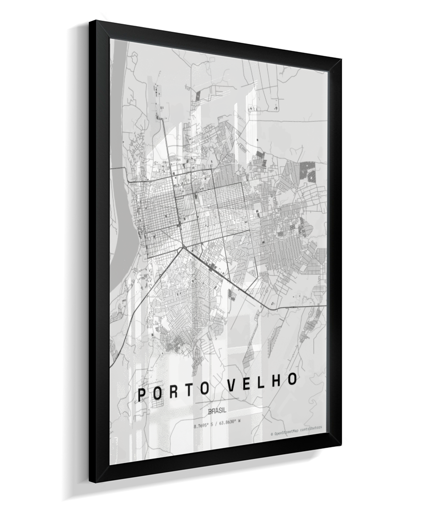 Quadro Mapa de Porto Velho - Vertical