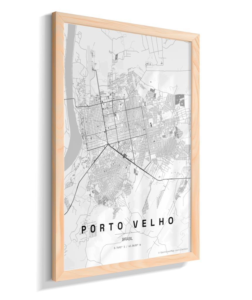Quadro Mapa de Porto Velho - Vertical