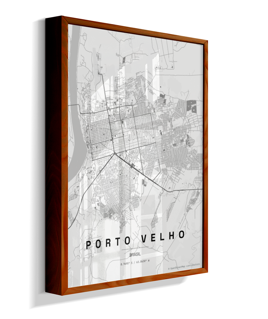 Quadro Mapa de Porto Velho - Vertical