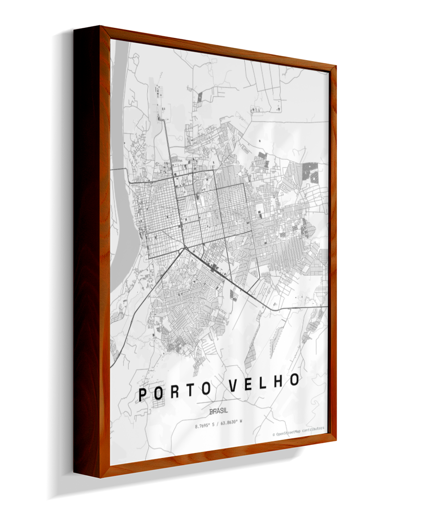 Quadro Mapa de Porto Velho - Vertical