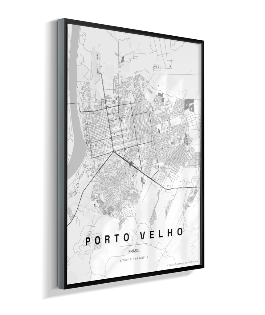 Quadro Mapa de Porto Velho - Vertical