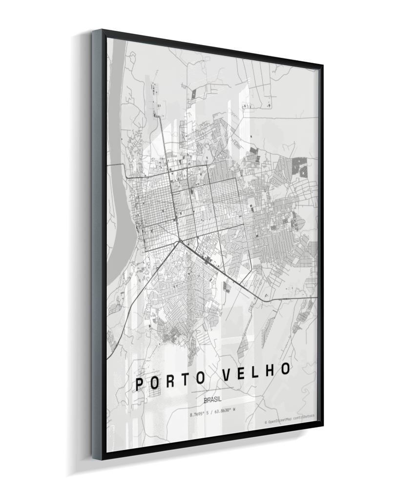 Quadro Mapa de Porto Velho - Vertical