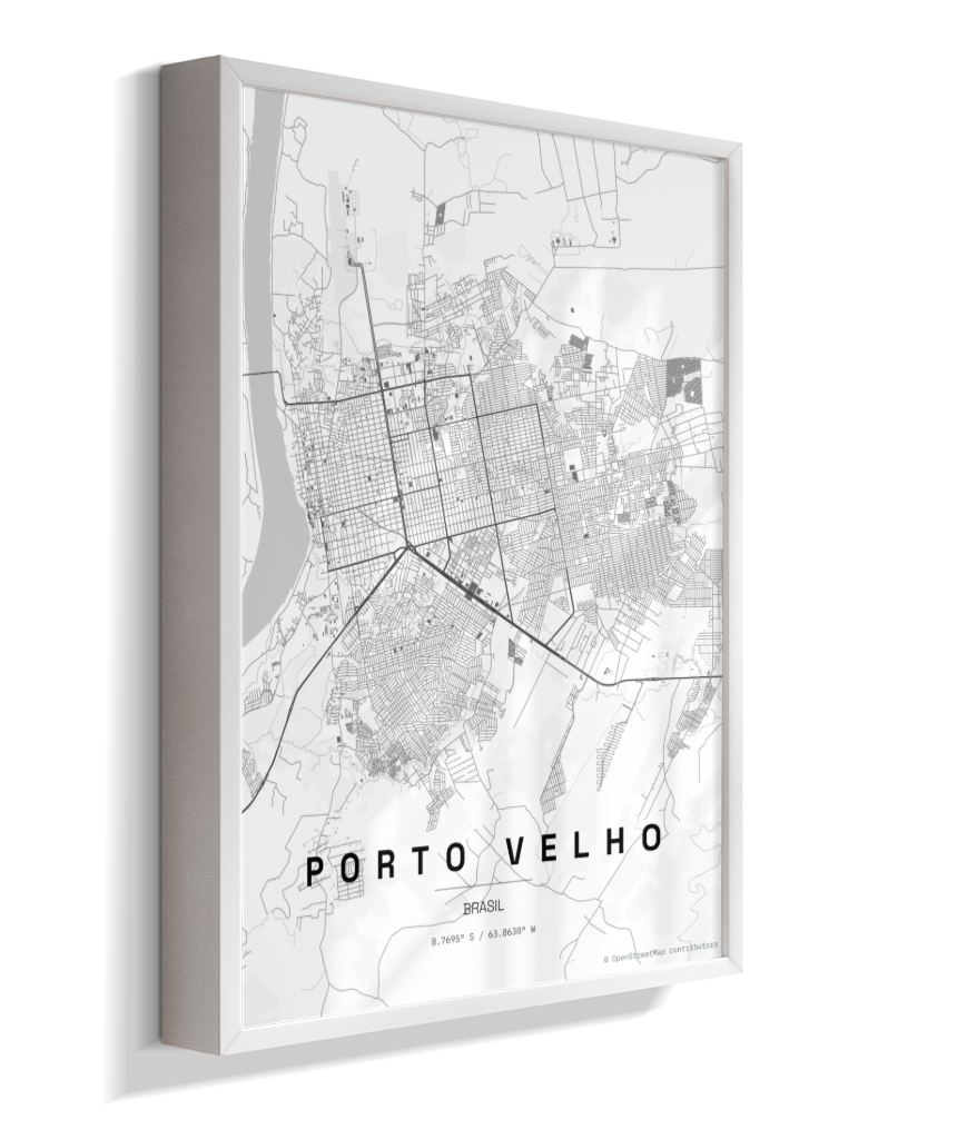 Quadro Mapa de Porto Velho - Vertical
