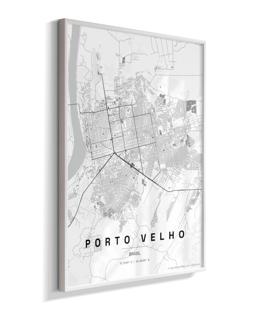 Quadro Mapa de Porto Velho - Vertical