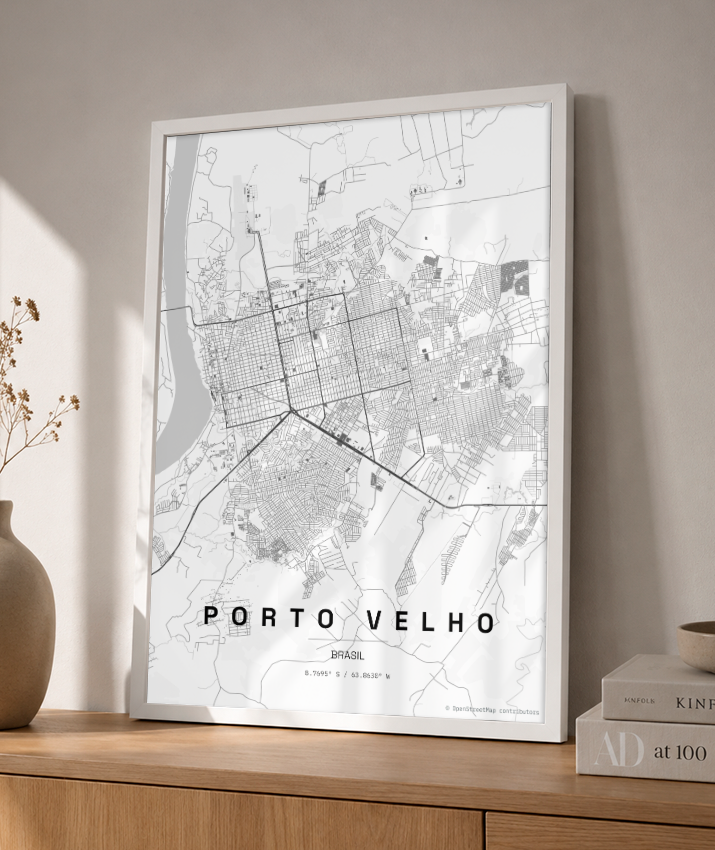Quadro Mapa de Porto Velho - Vertical