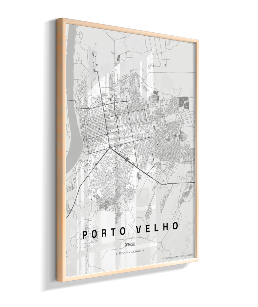 Quadro Mapa de Porto Velho - Vertical