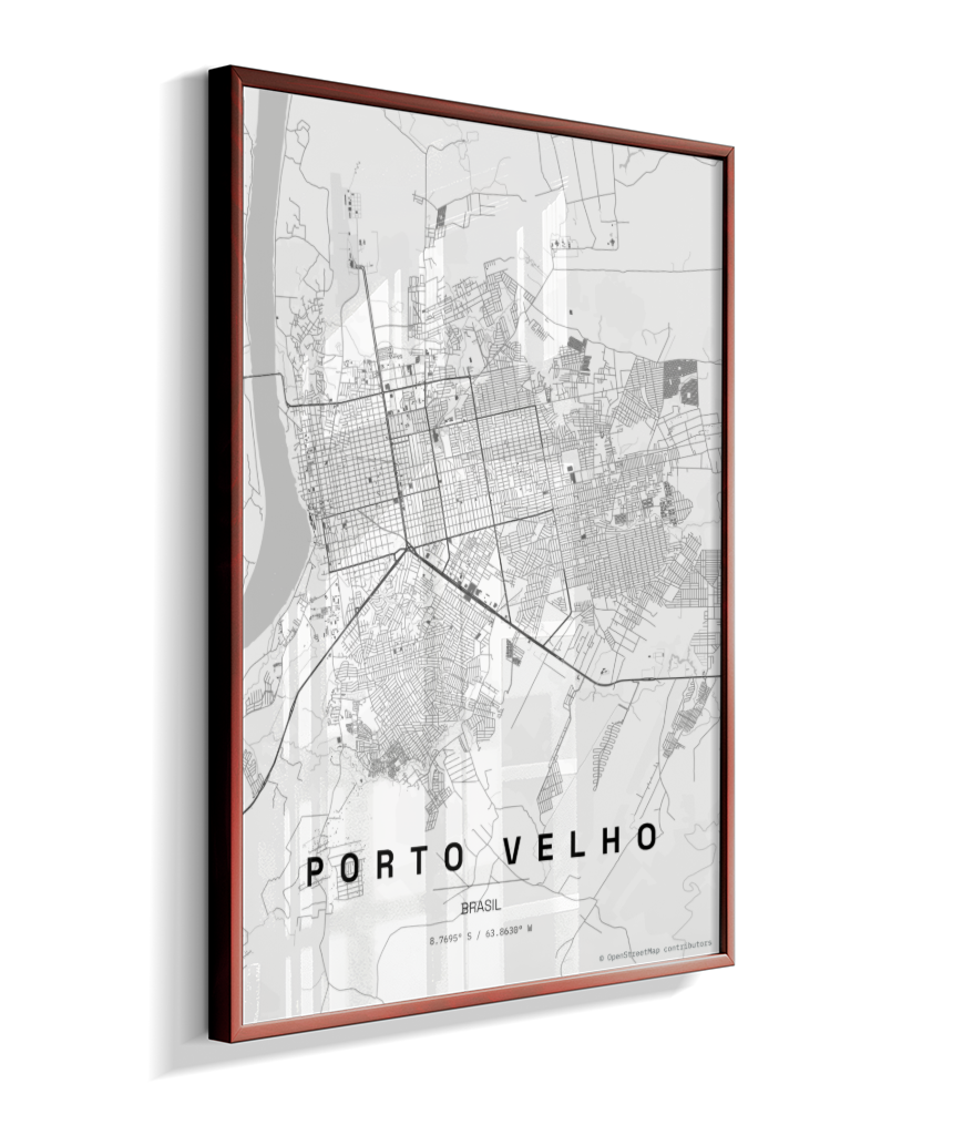 Quadro Mapa de Porto Velho - Vertical