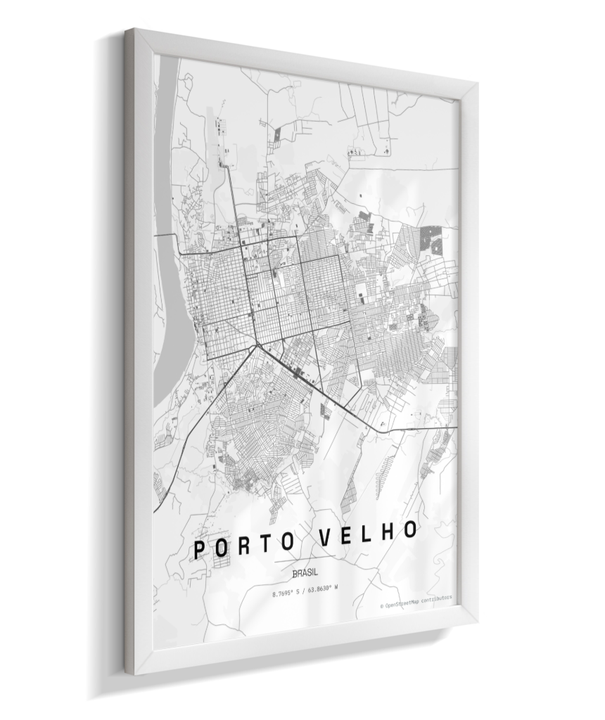 Quadro Mapa de Porto Velho - Vertical