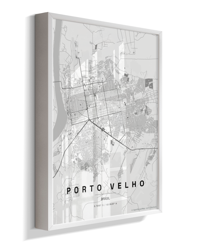 Quadro Mapa de Porto Velho - Vertical