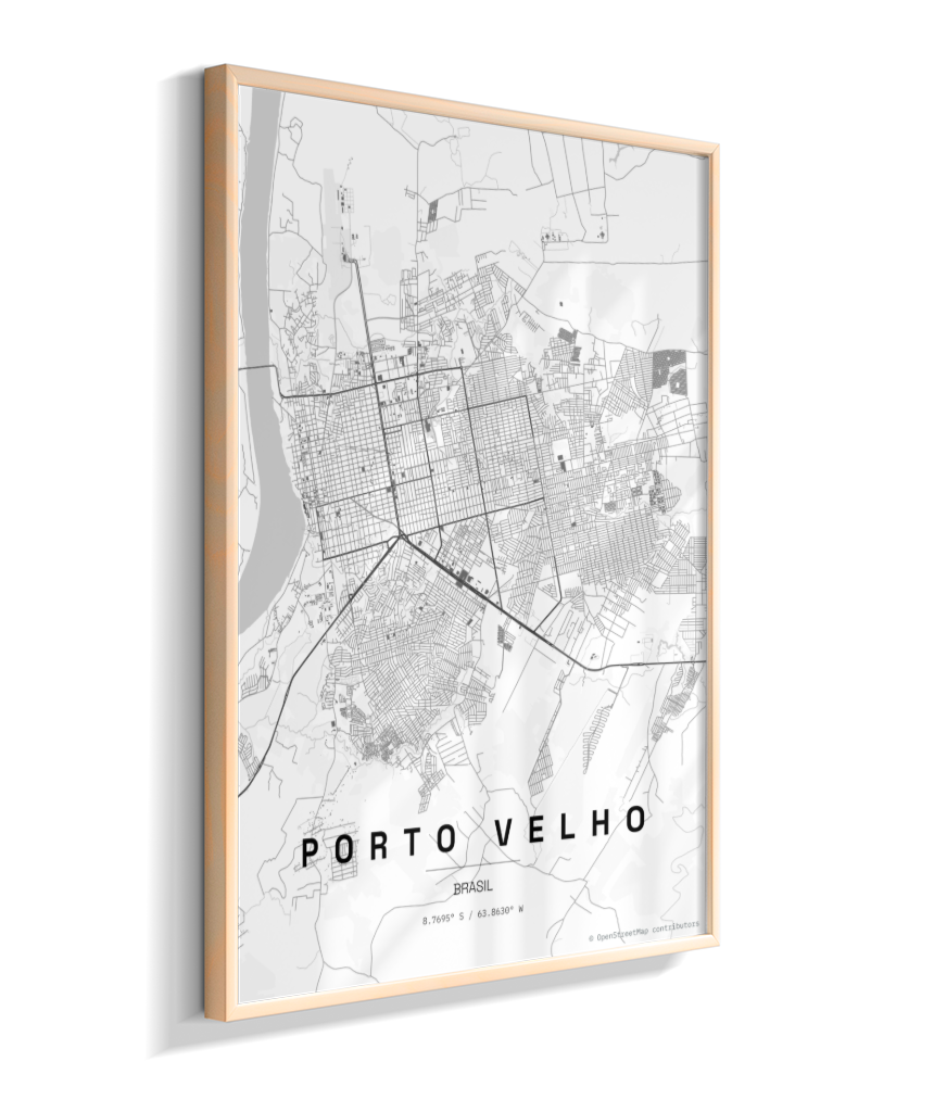 Quadro Mapa de Porto Velho - Vertical