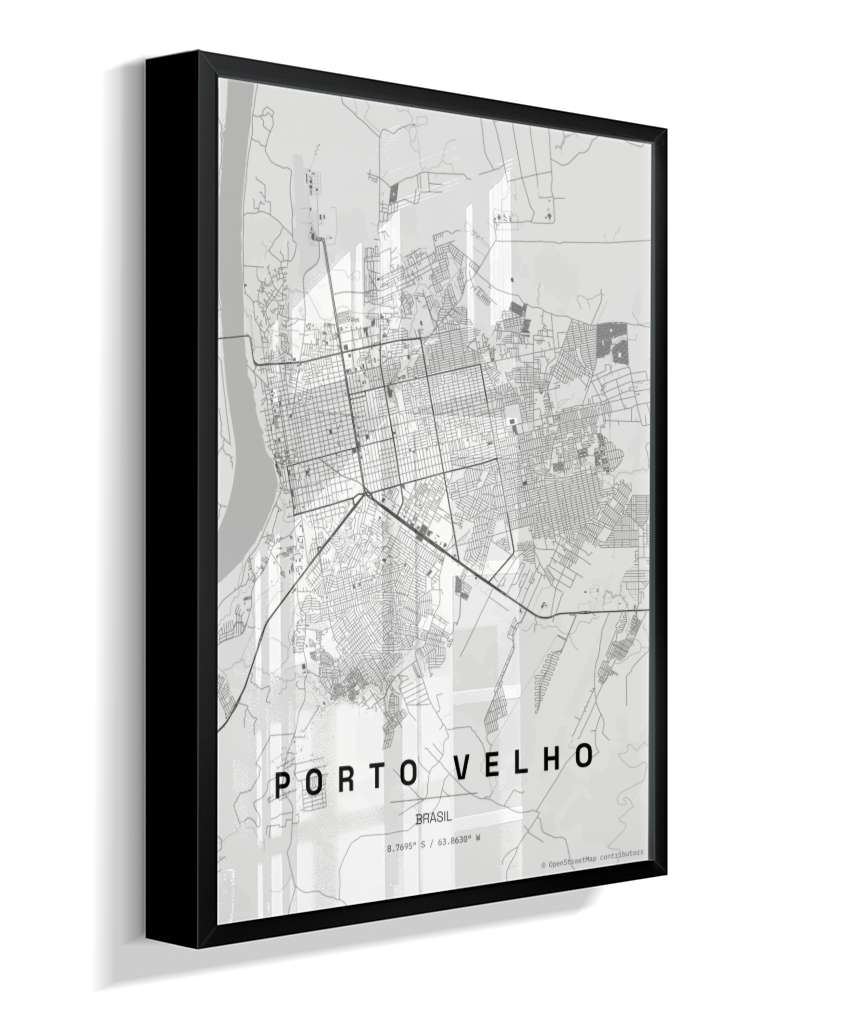 Quadro Mapa de Porto Velho - Vertical