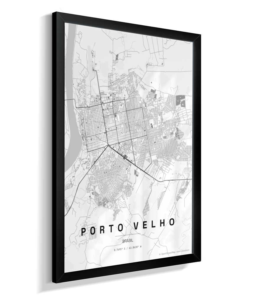 Quadro Mapa de Porto Velho - Vertical