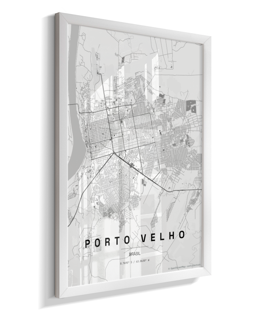 Quadro Mapa de Porto Velho - Vertical