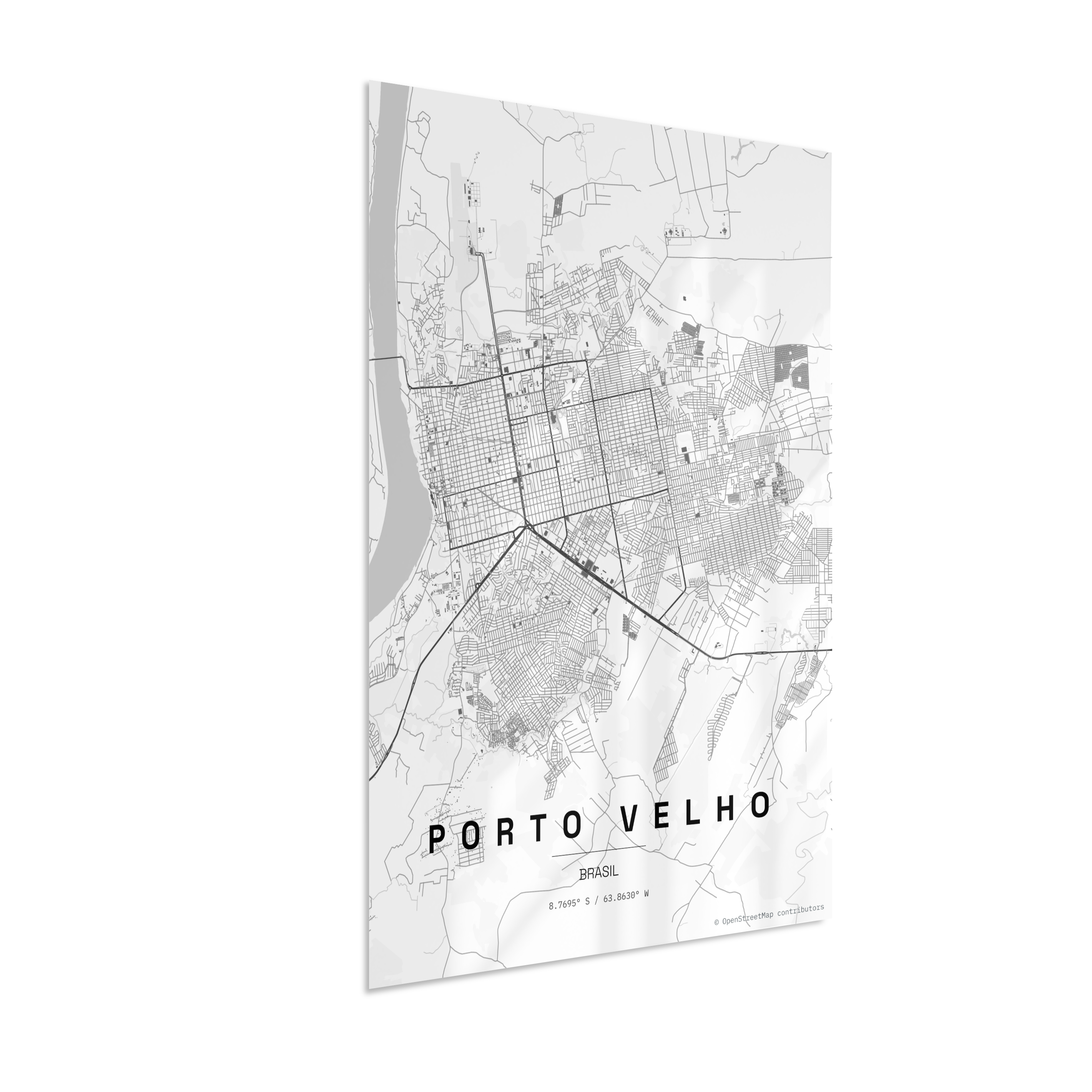 Quadro Mapa de Porto Velho - Vertical