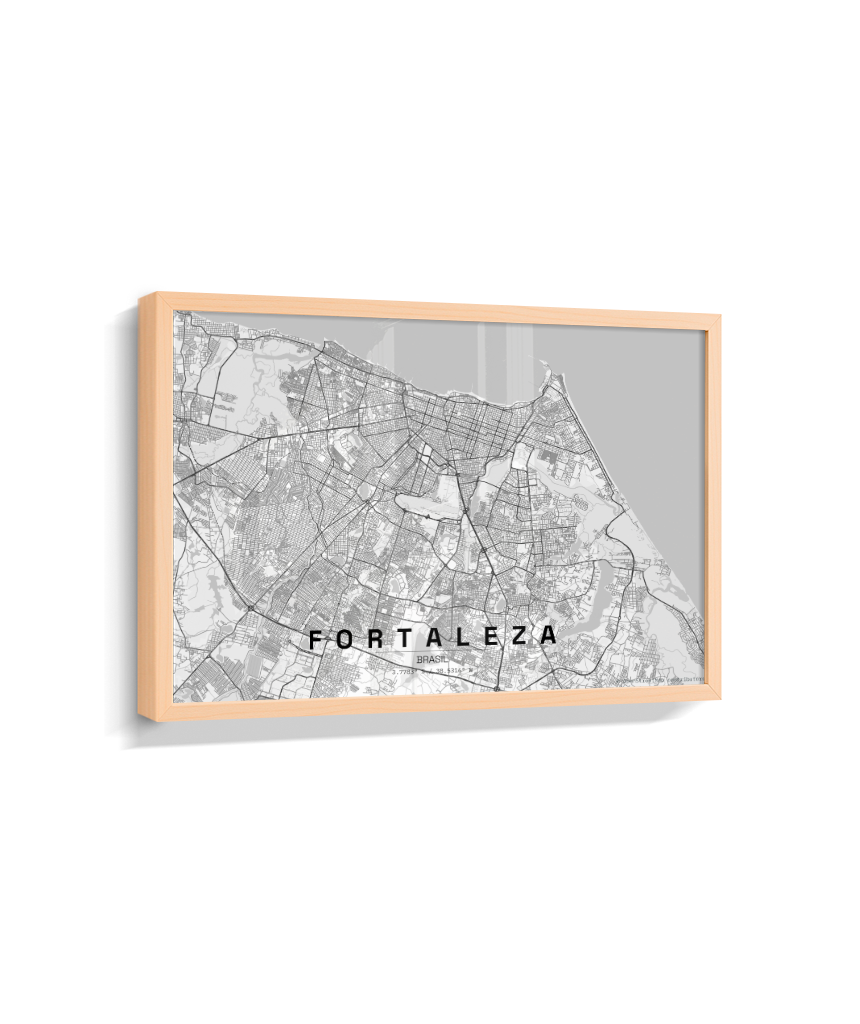Quadro Mapa de Fortaleza - Horizontal
