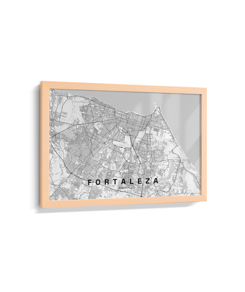 Quadro Mapa de Fortaleza - Horizontal