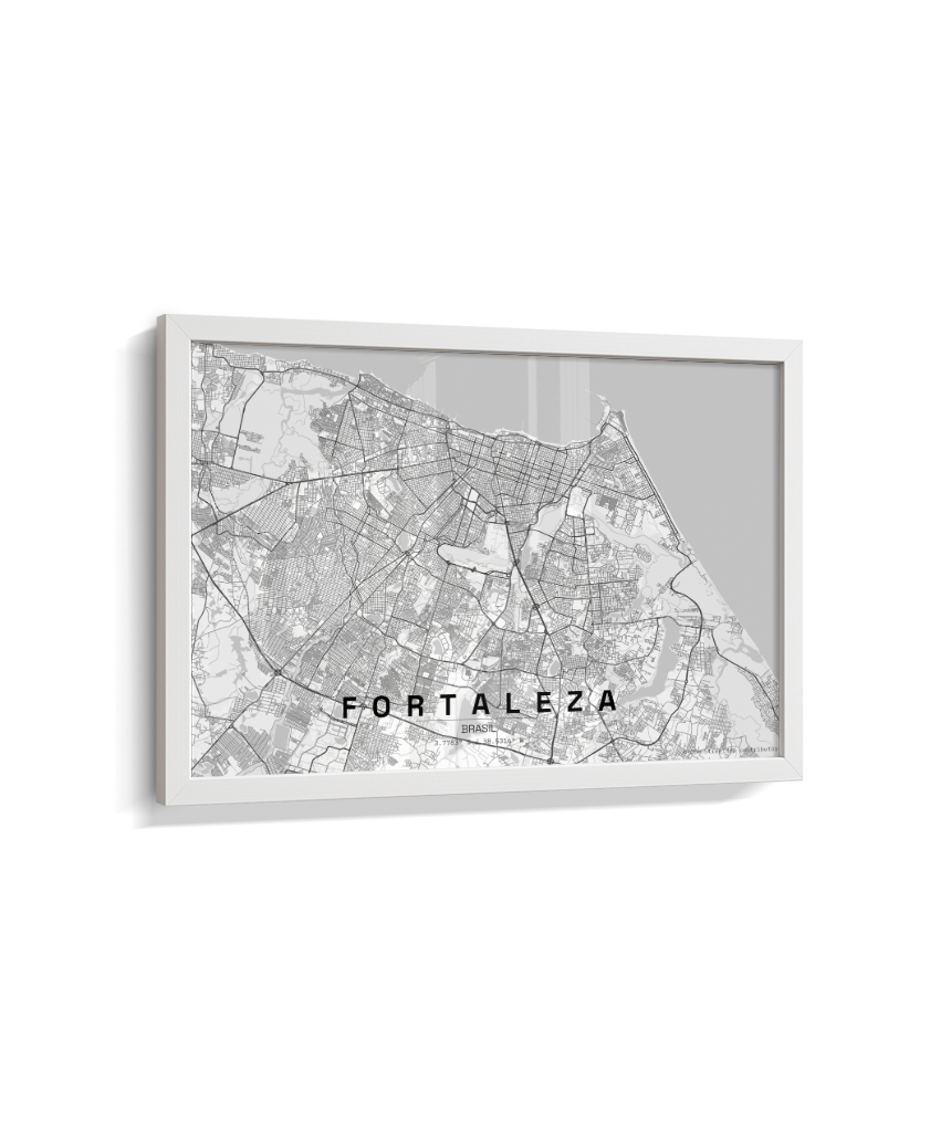 Quadro Mapa de Fortaleza - Horizontal