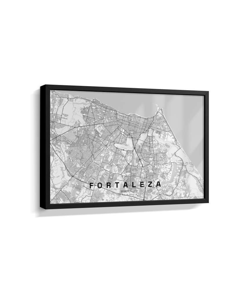 Quadro Mapa de Fortaleza - Horizontal
