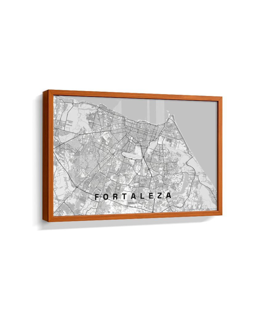 Quadro Mapa de Fortaleza - Horizontal