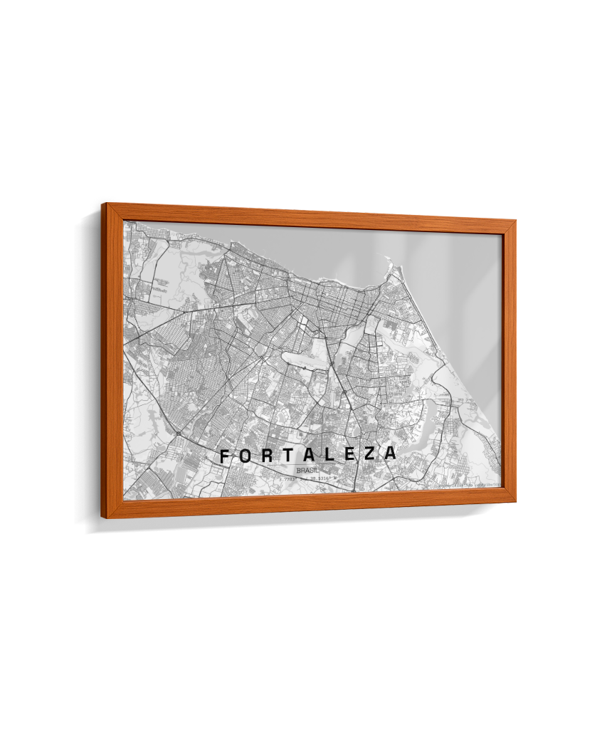Quadro Mapa de Fortaleza - Horizontal