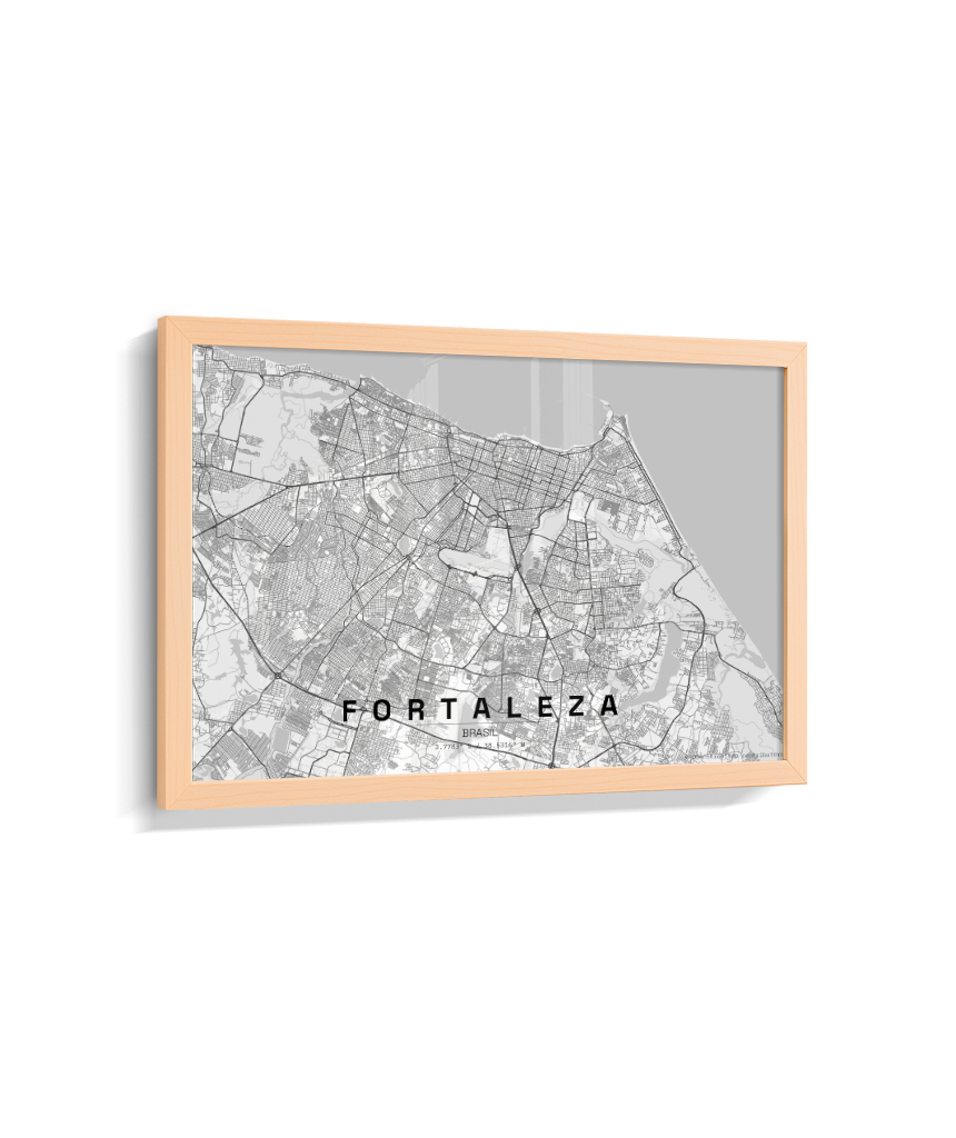 Quadro Mapa de Fortaleza - Horizontal