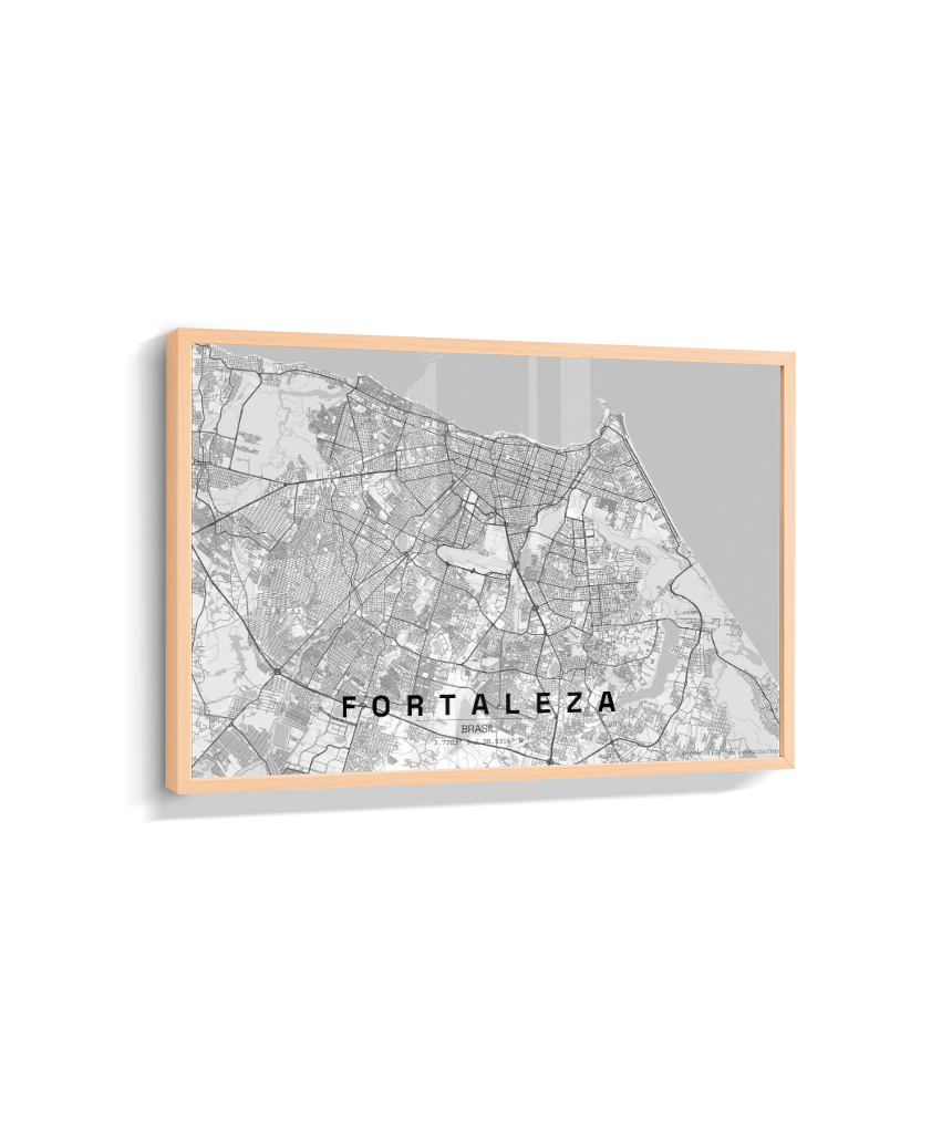 Quadro Mapa de Fortaleza - Horizontal