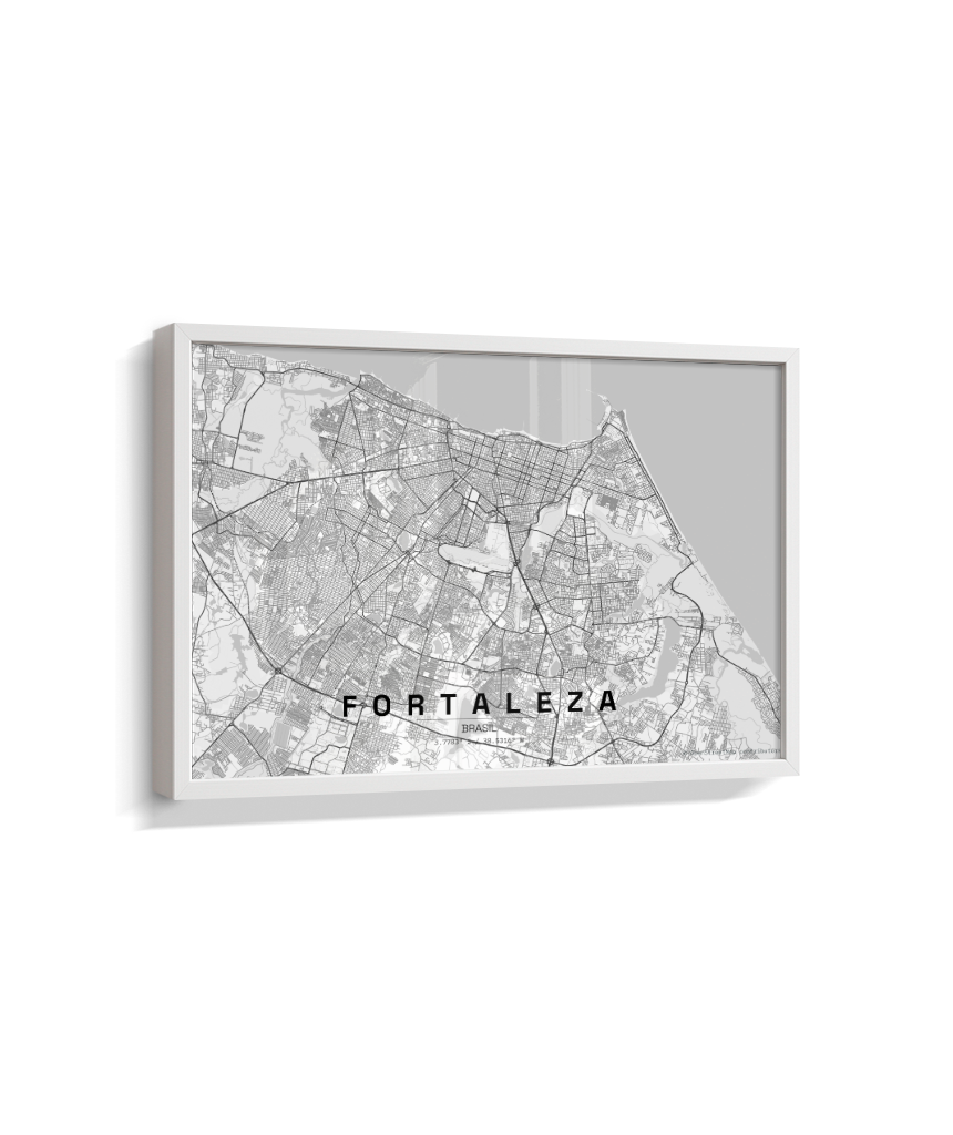 Quadro Mapa de Fortaleza - Horizontal