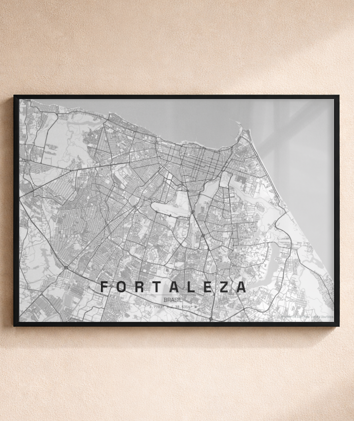 Quadro Mapa de Fortaleza - Horizontal
