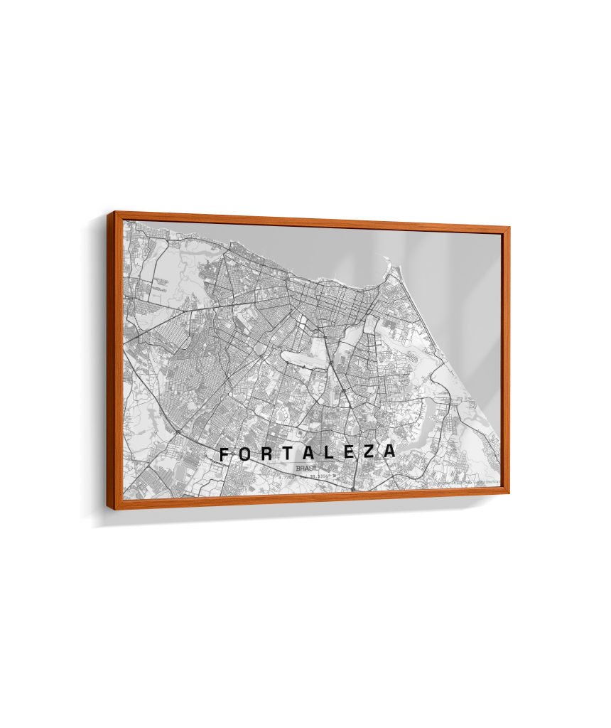 Quadro Mapa de Fortaleza - Horizontal