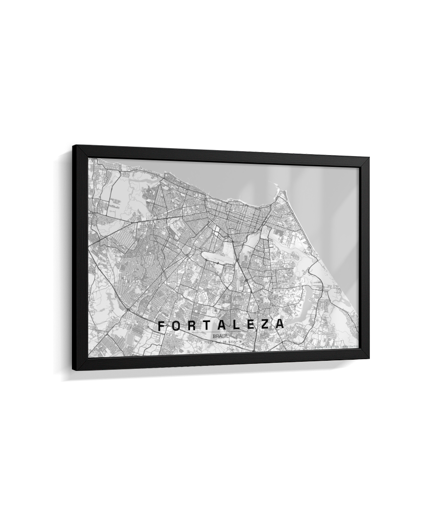 Quadro Mapa de Fortaleza - Horizontal