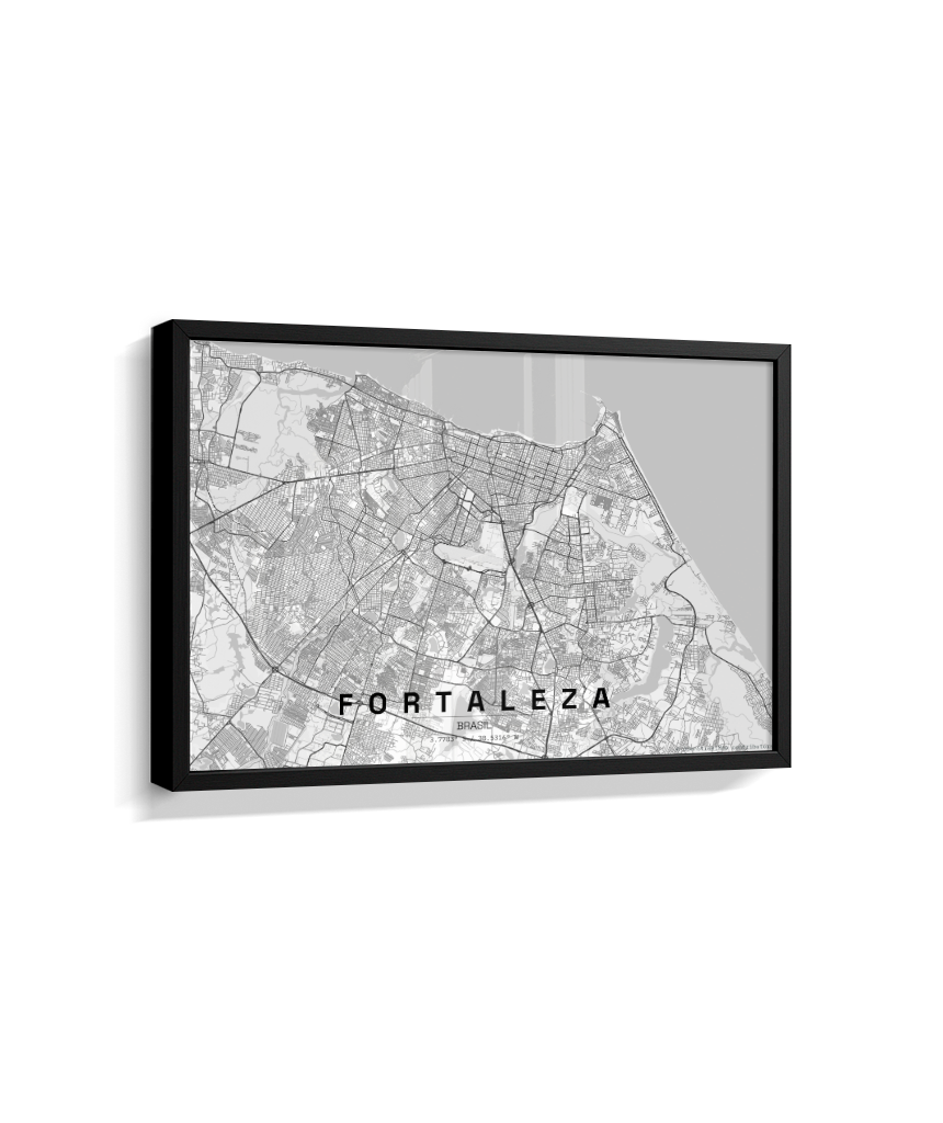 Quadro Mapa de Fortaleza - Horizontal