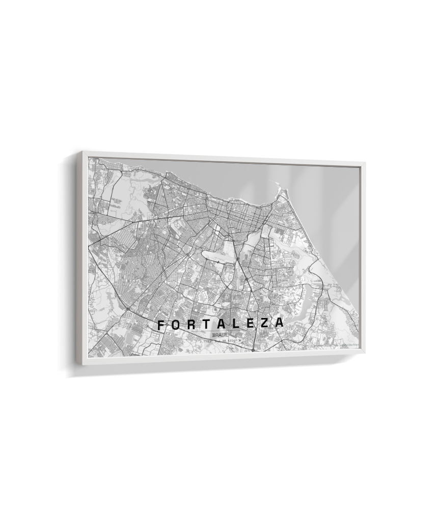Quadro Mapa de Fortaleza - Horizontal