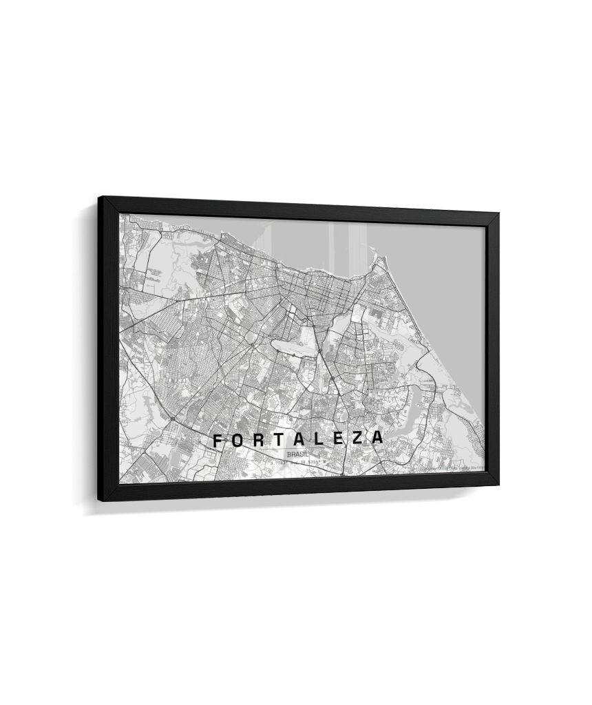Quadro Mapa de Fortaleza - Horizontal