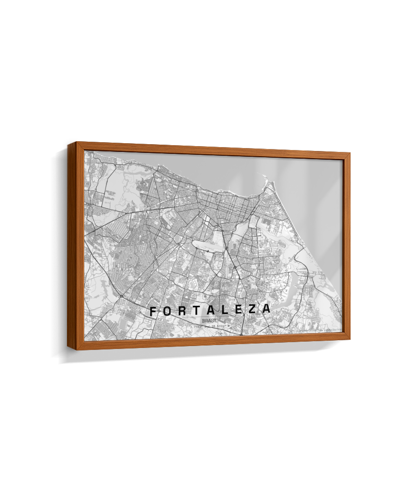 Quadro Mapa de Fortaleza - Horizontal