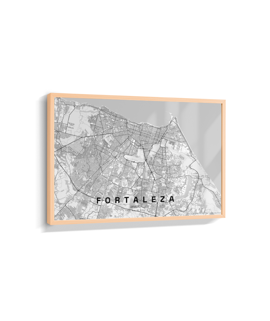 Quadro Mapa de Fortaleza - Horizontal