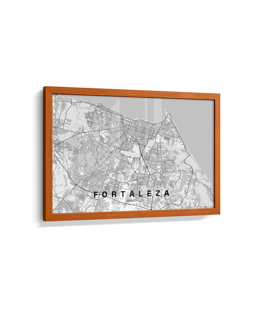 Quadro Mapa de Fortaleza - Horizontal