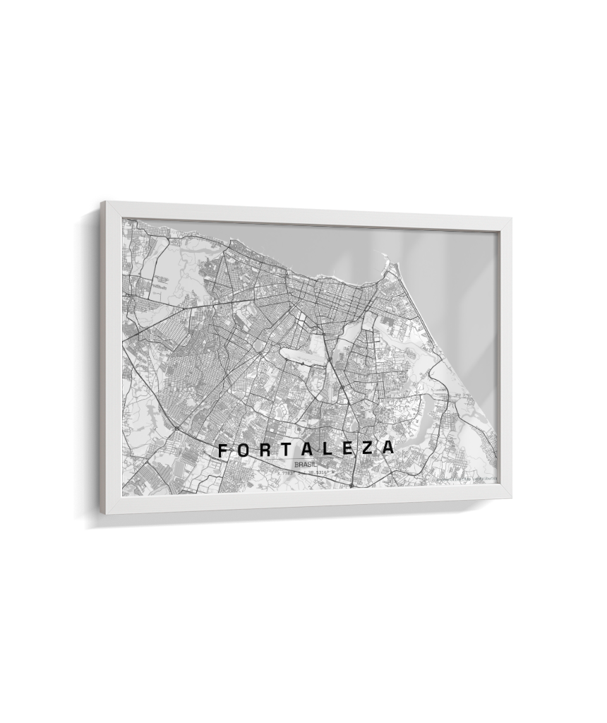 Quadro Mapa de Fortaleza - Horizontal