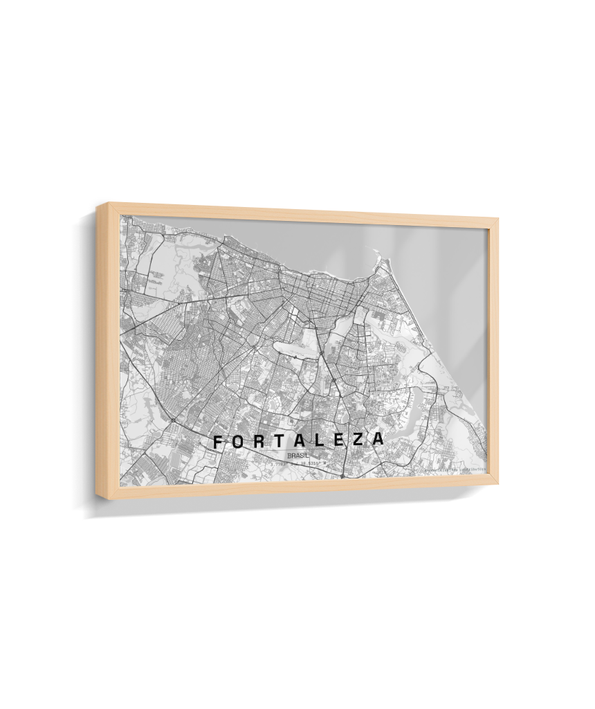 Quadro Mapa de Fortaleza - Horizontal