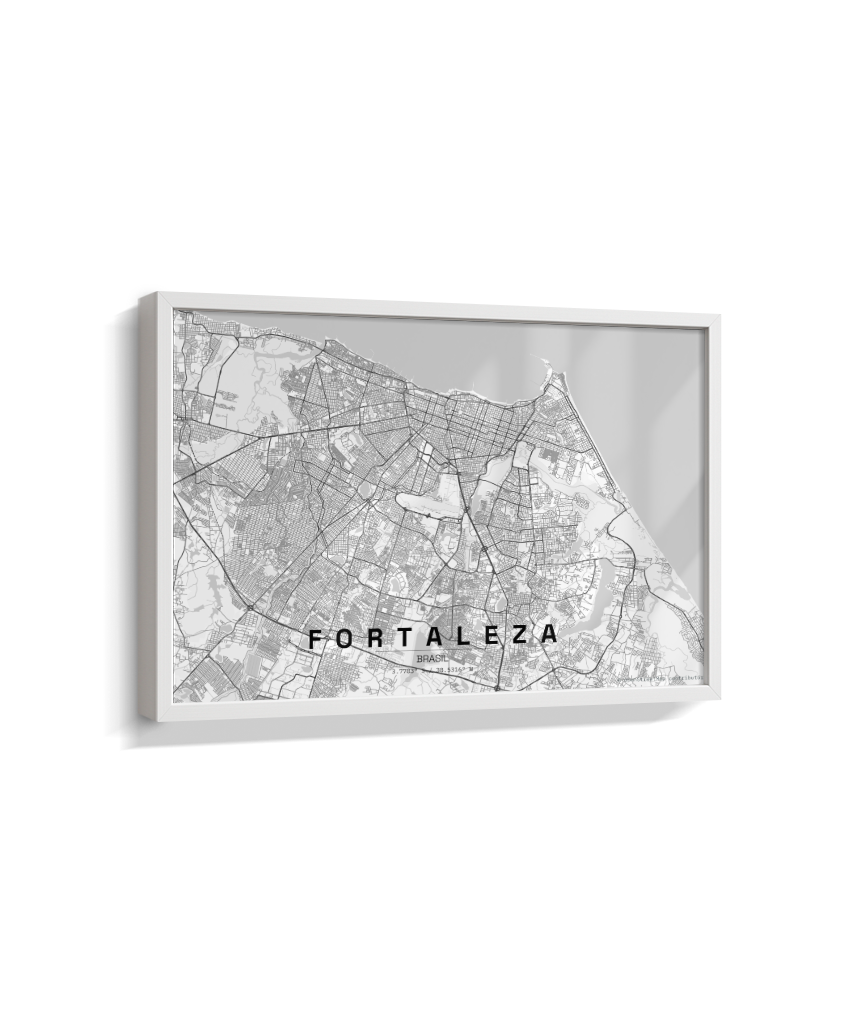 Quadro Mapa de Fortaleza - Horizontal