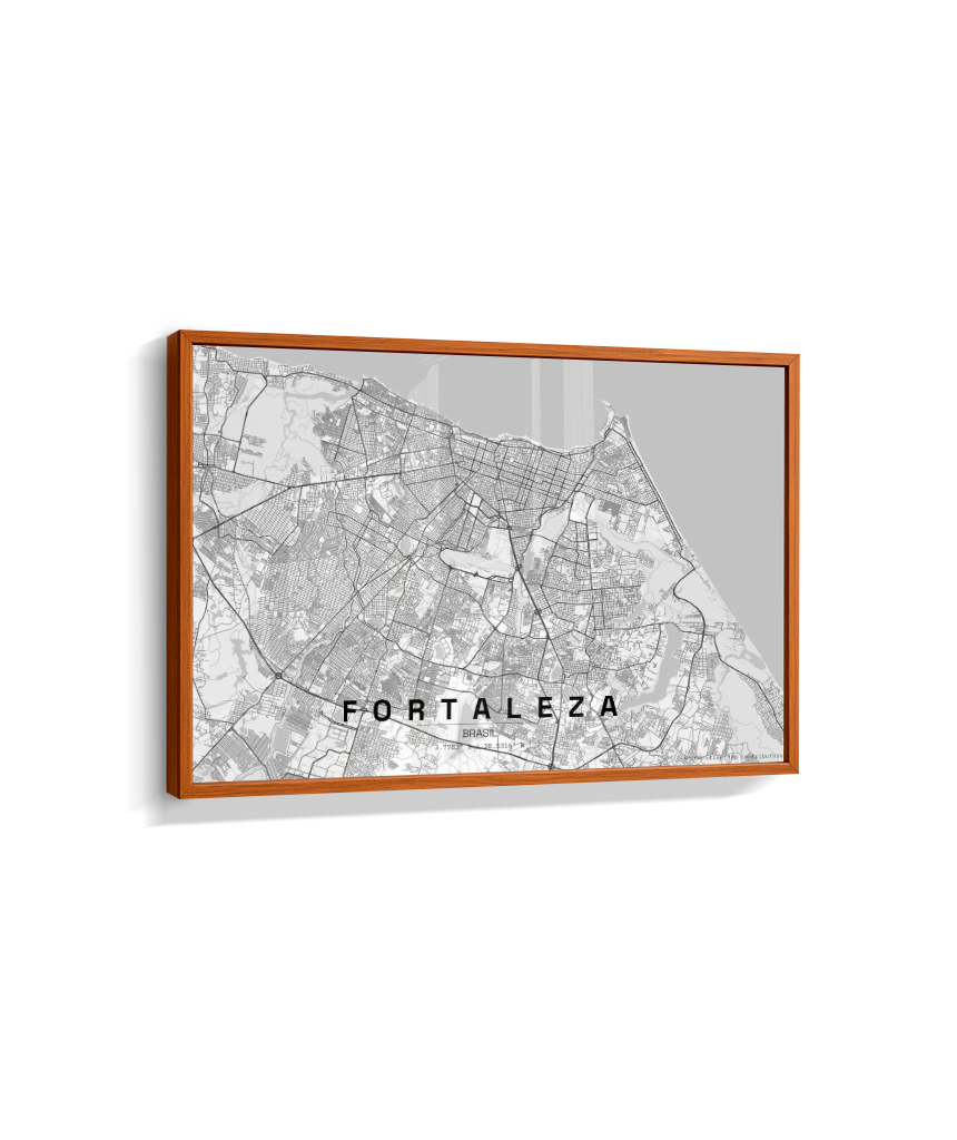 Quadro Mapa de Fortaleza - Horizontal