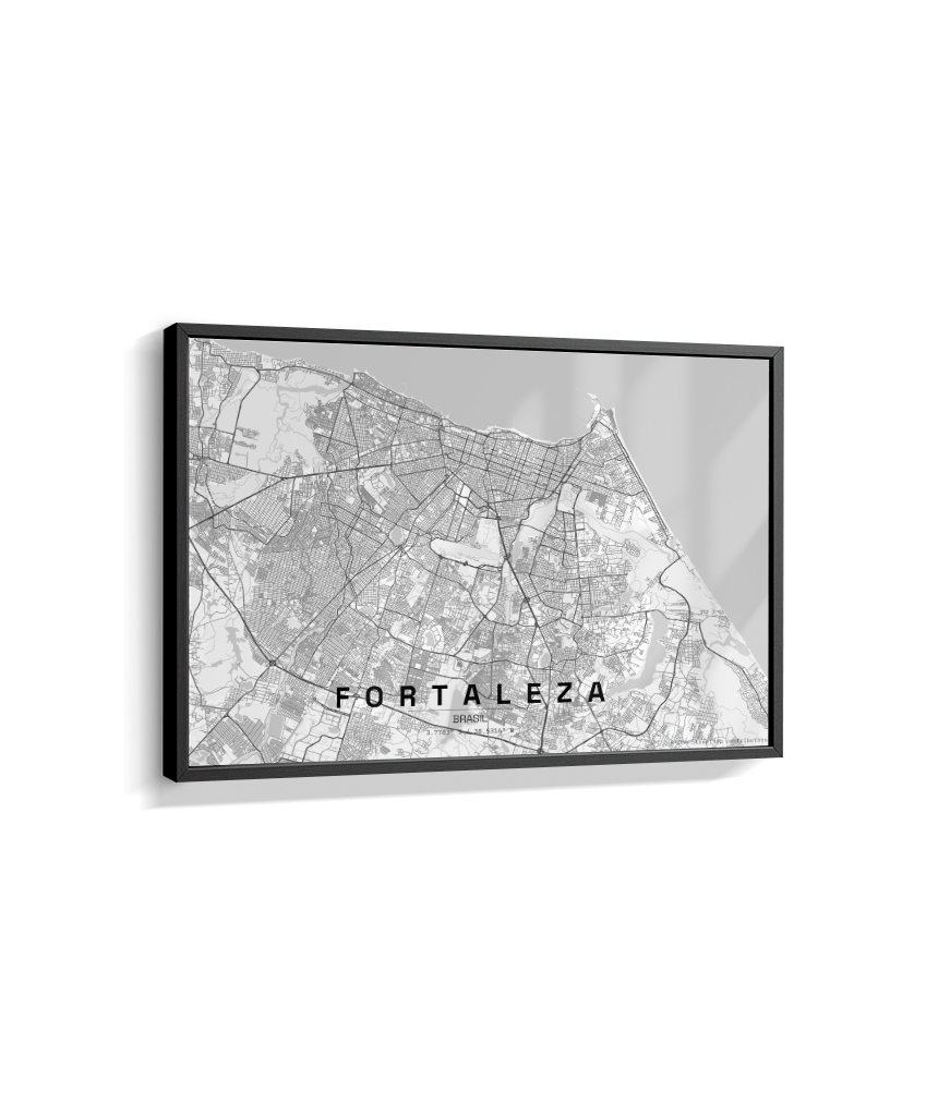 Quadro Mapa de Fortaleza - Horizontal