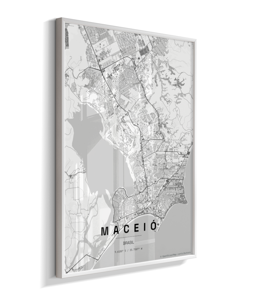 Quadro Mapa de Maceió - Vertical