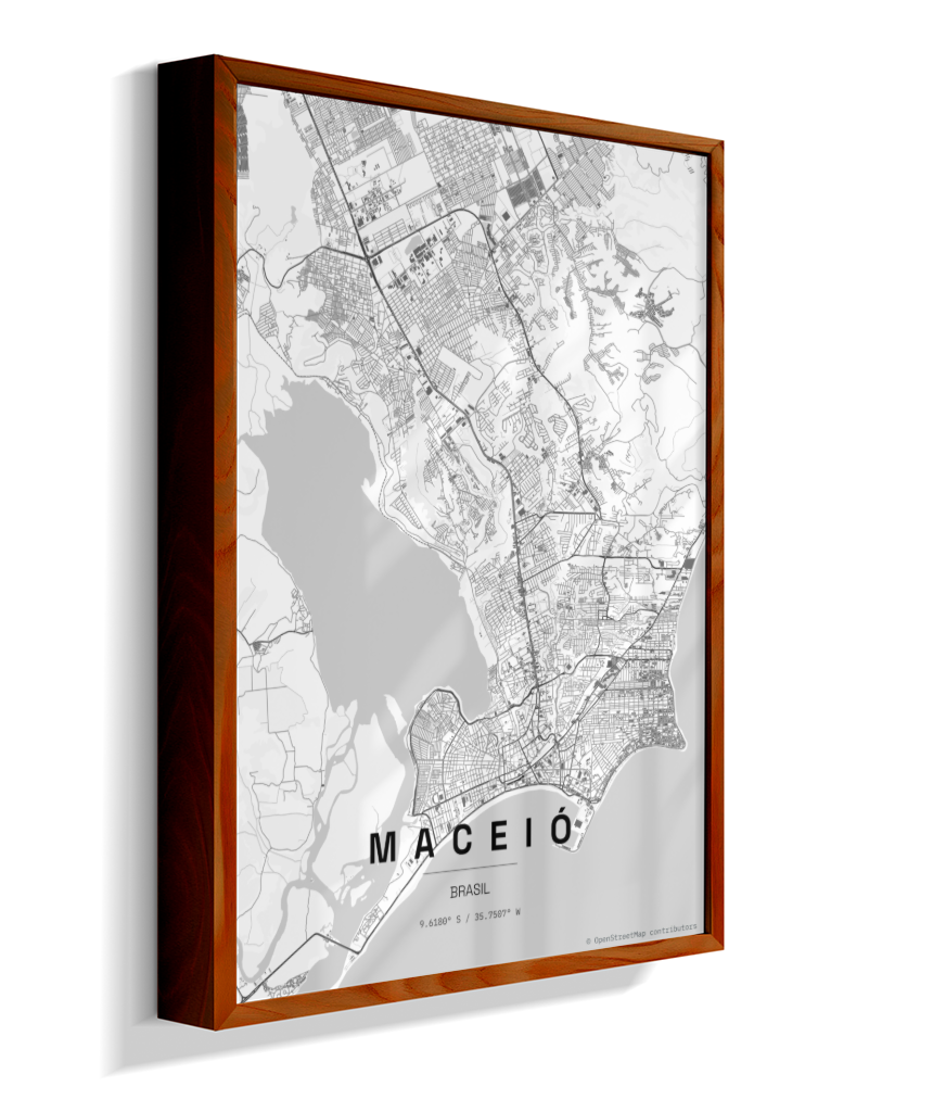 Quadro Mapa de Maceió - Vertical