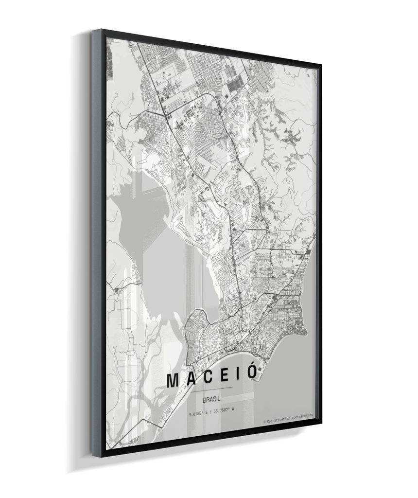 Quadro Mapa de Maceió - Vertical