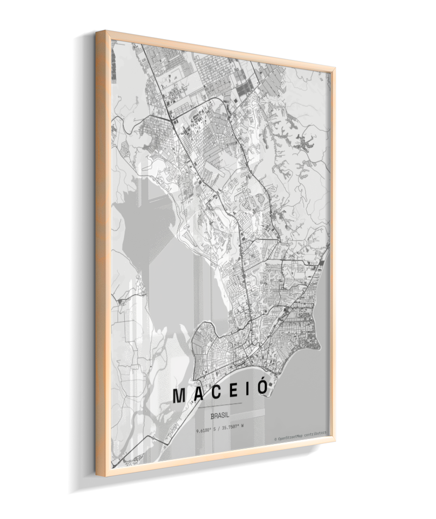 Quadro Mapa de Maceió - Vertical