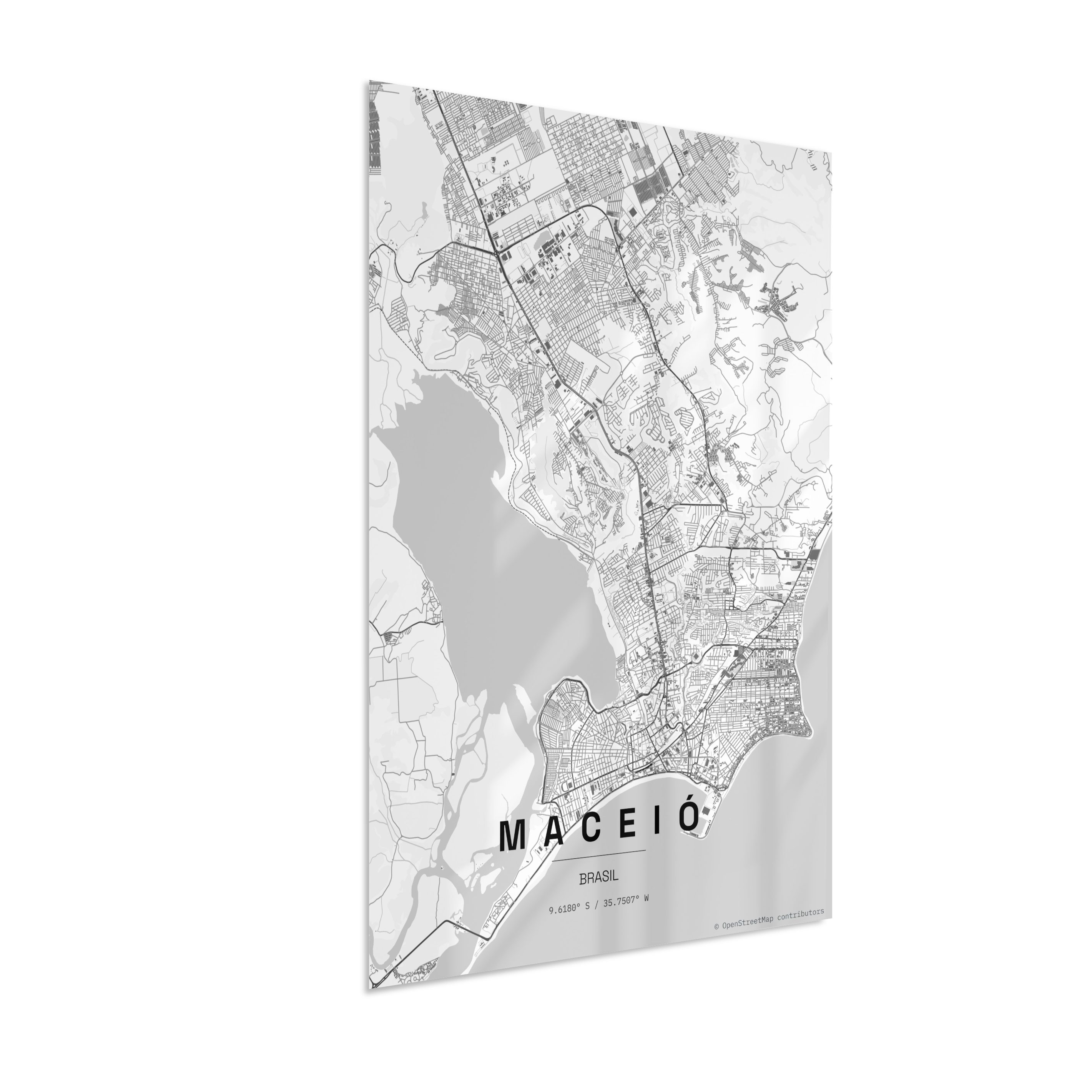 Quadro Mapa de Maceió - Vertical