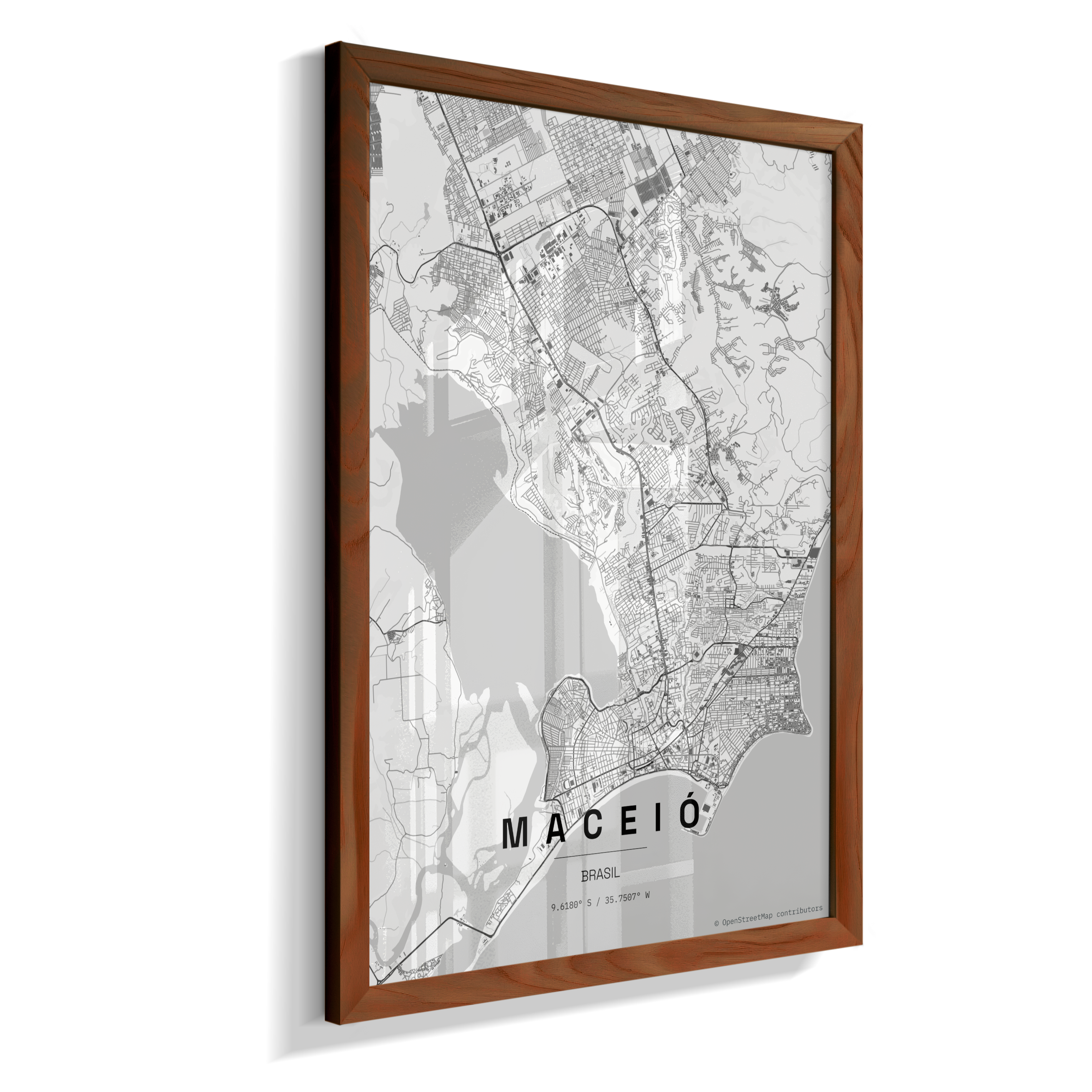 Quadro Mapa de Maceió - Vertical
